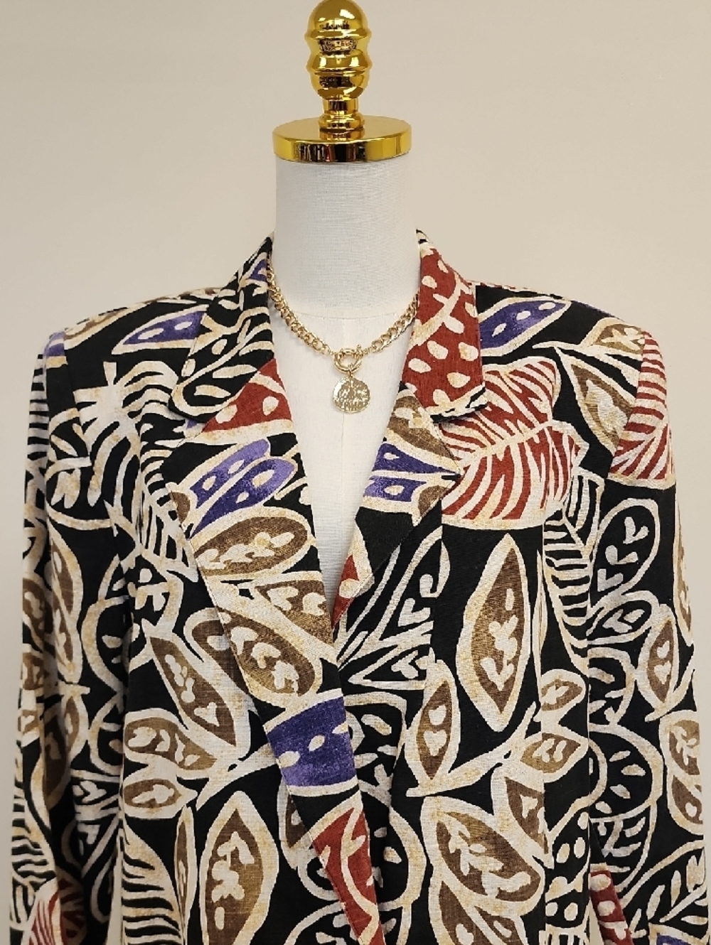 Danielle Bernstein Abstract Print Blazer Jacket Black Multi Color Size Medium - Picture 2 of 14